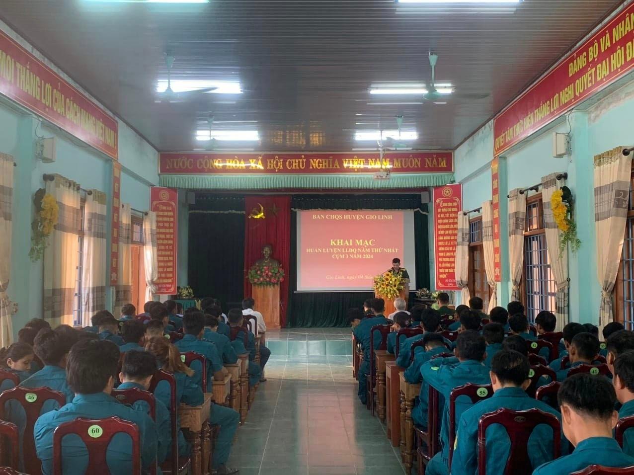 Ban CHQS Huyện Gio Linh tổ chức khai mạc huấn luyện dân quân năm thứ nhất năm 2024.
